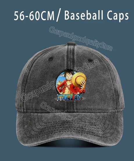One Piece Luffy  Women Men Baseball Cap Cartoon Anime Figure Print Hat Boy Girl Breathable Kid Hat HipHop Boy NetCap Gift