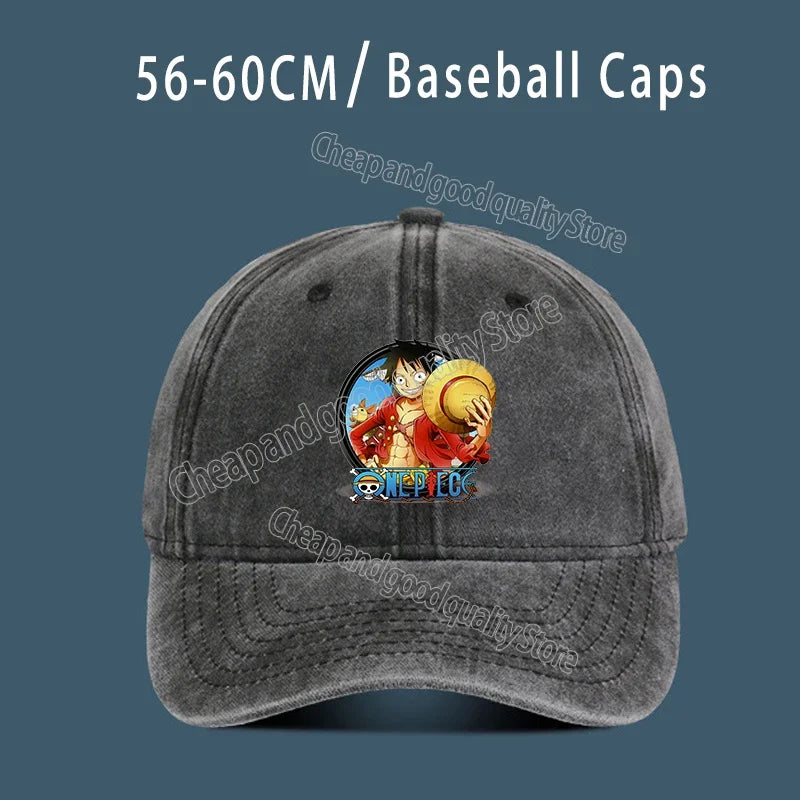 One Piece Luffy  Women Men Baseball Cap Cartoon Anime Figure Print Hat Boy Girl Breathable Kid Hat HipHop Boy NetCap Gift