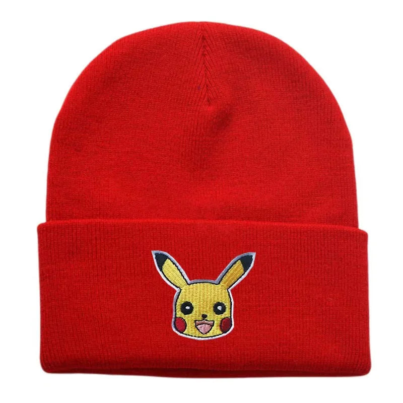 Pokemon Unisex Cotton Embroidered Beanies Casual Hats Knitted Winter Hat Hard Hip Hop Skull Bonnet Hat For Women Men