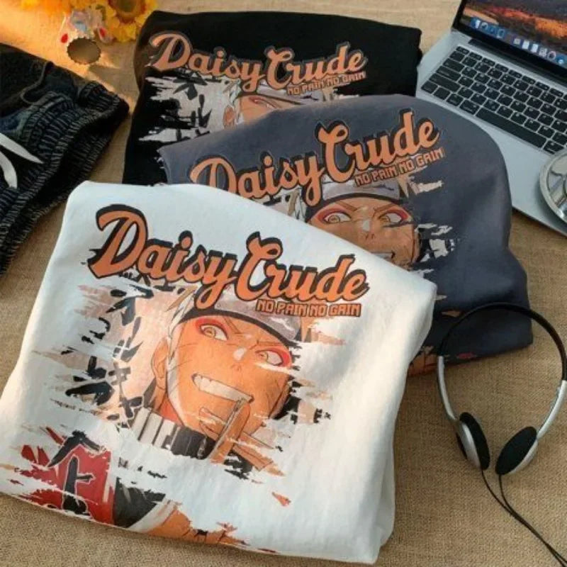 Naruto Ninja T-shirt Clothes Cartoon Print Short-sleeved Summer Tops Hip Hop Fashion Short Sleeve Top Clothes Birthday Gift New