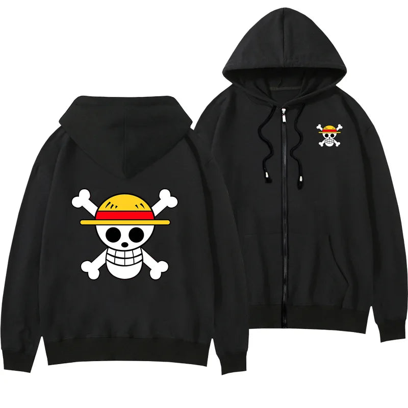 One Piece Anime Women Zip Up Hoodie Jacket Spring Autumn 2New Fashion Mens Sweatshirt Couple Promozed Clothes Coats