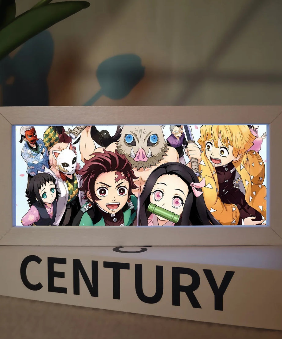 19.8cm/7.8in Demon Slayer LED Night 3D Box Light Anime Peripherals Table Lamp Figure Bedroom Ornament Funny Gifts Toy Decoration