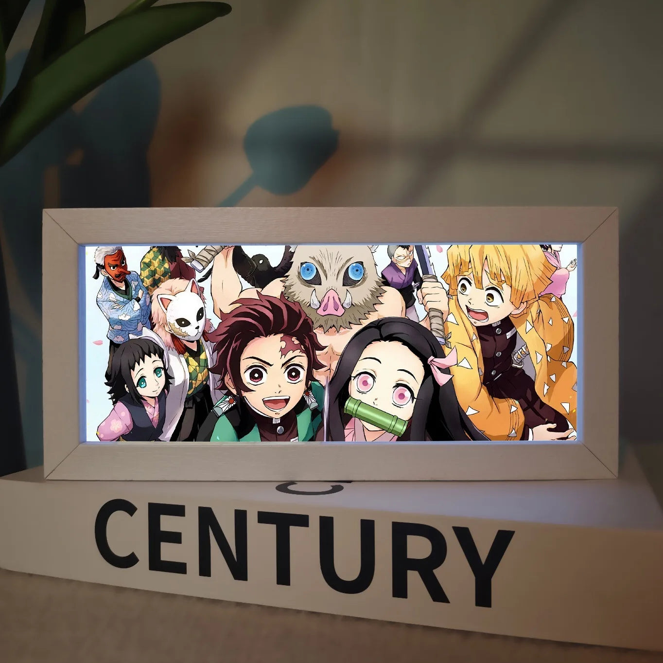 19.8cm/7.8in Demon Slayer LED Night 3D Box Light Anime Peripherals Table Lamp Figure Bedroom Ornament Funny Gifts Toy Decoration