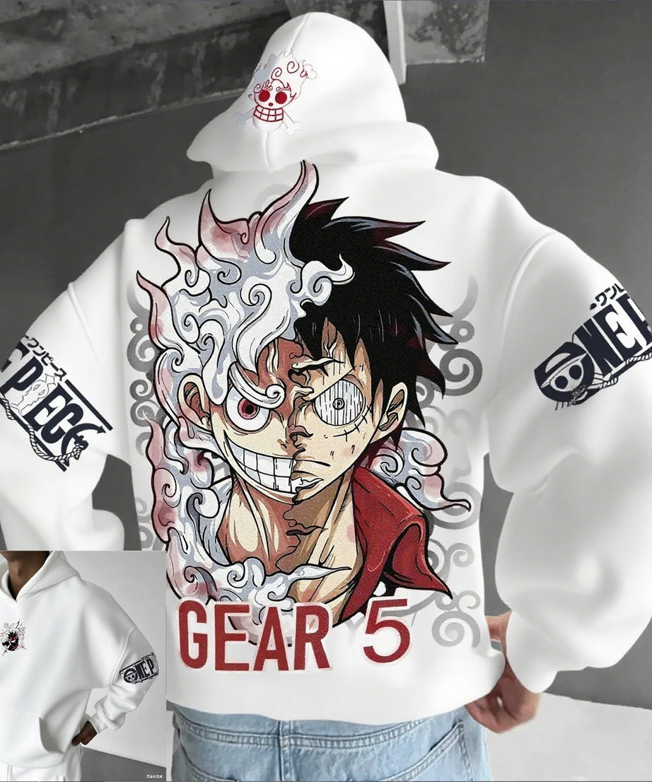 Anime Hoodie Men Women One Piece Luffy Gear 5 Nika Streetwear Casual Pullover Sweatshirt Autumn Winter Cosplay Long Sleeve Tops