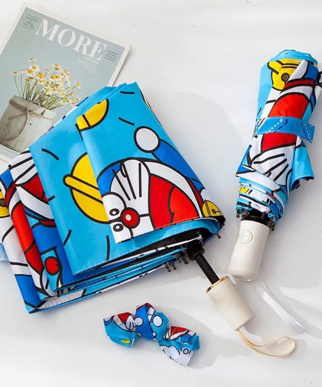 Doraemon sun umbrella cute personality creative fashion folding thickened sunscreen sunshade umbrella holiday gift