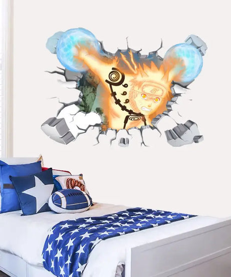 Naruto 3D Stereoscopic Wall Sticker Personality Naruto Student Dormitory Poster Wallpaper Self Adhesive Interior Decoration