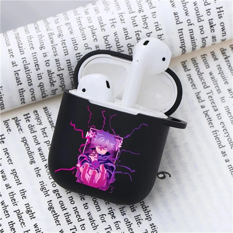 Anime Jujutsu Kaisen Case for Airpods 3 2 1 Pro Silicone Bluetooth Headphone Cover Gojo Satoru Air Pod Earphone Box Black Coque