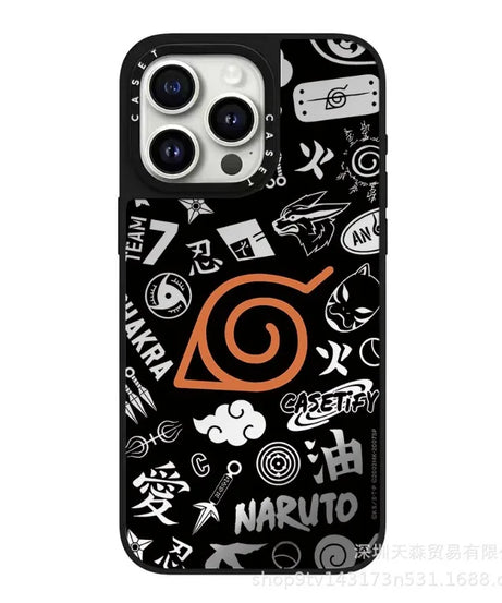 One Piece x Naruto Mirror Phone Case – Anti-Fall Collection for iPhone 16 Pro Max