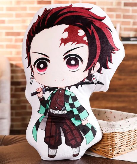 Tanjiro & Nezuko Plush Pillow – Demon Slayer Anime Cushion