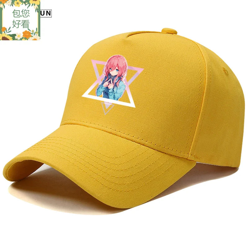The Quintessential Quintuplets Nakano Ichika Nino Itsuki two-dimensional print hat men's and women's COS baseball cap present