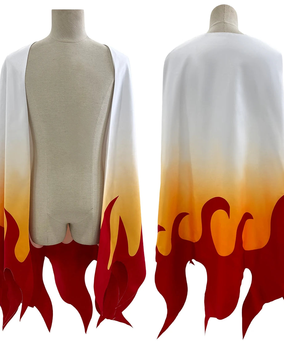 Anime Rengoku Kyoujurou Cosplay Costume Wig Haori Embroidery Top Elastic Pants Belt Convention Halloween Christmas