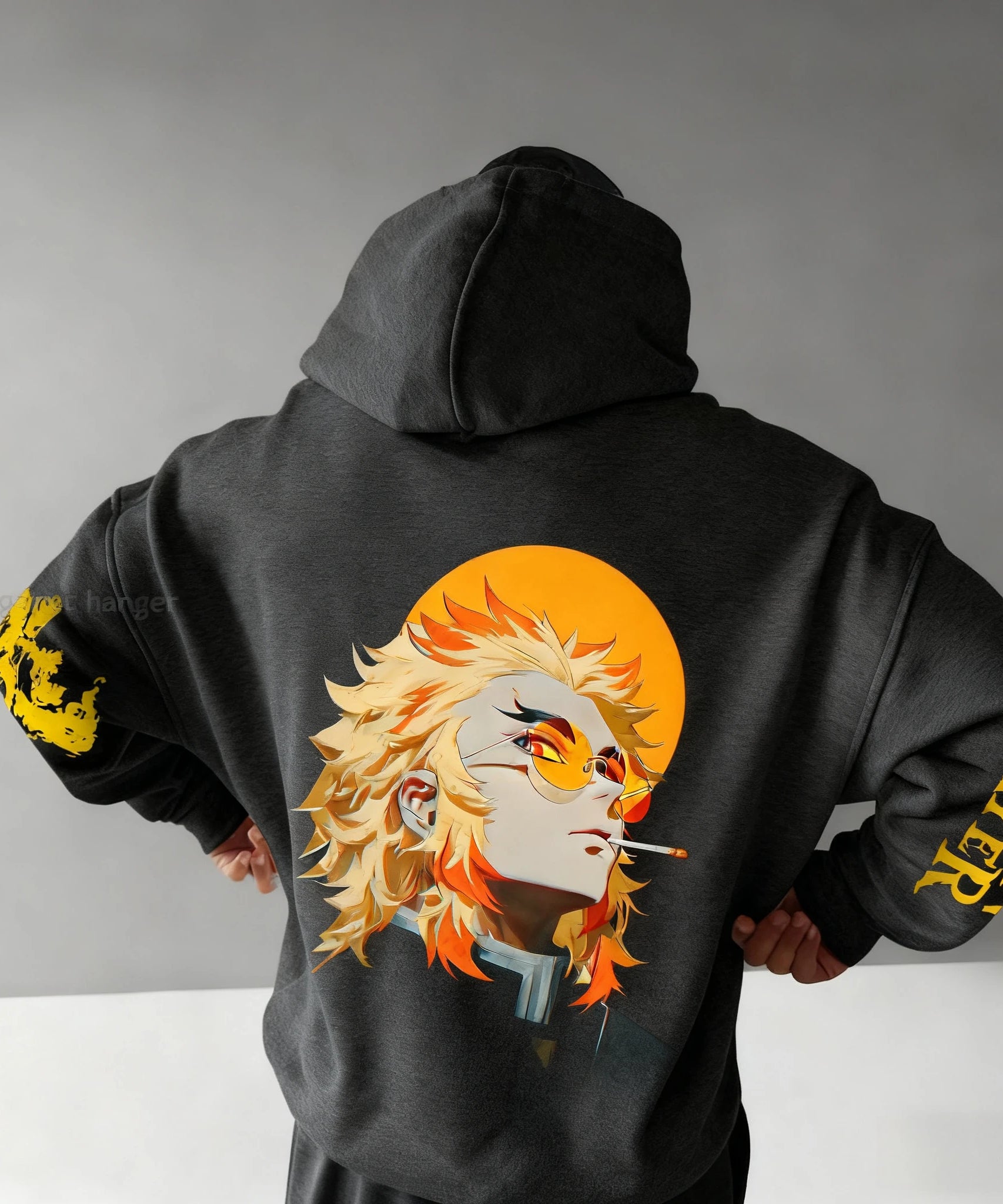 Demon Slayer Anime Autumn/Winter Men's New Rengoku Kyoujurou Printed Loose Casual Harajuku Parent Child Sweater Top