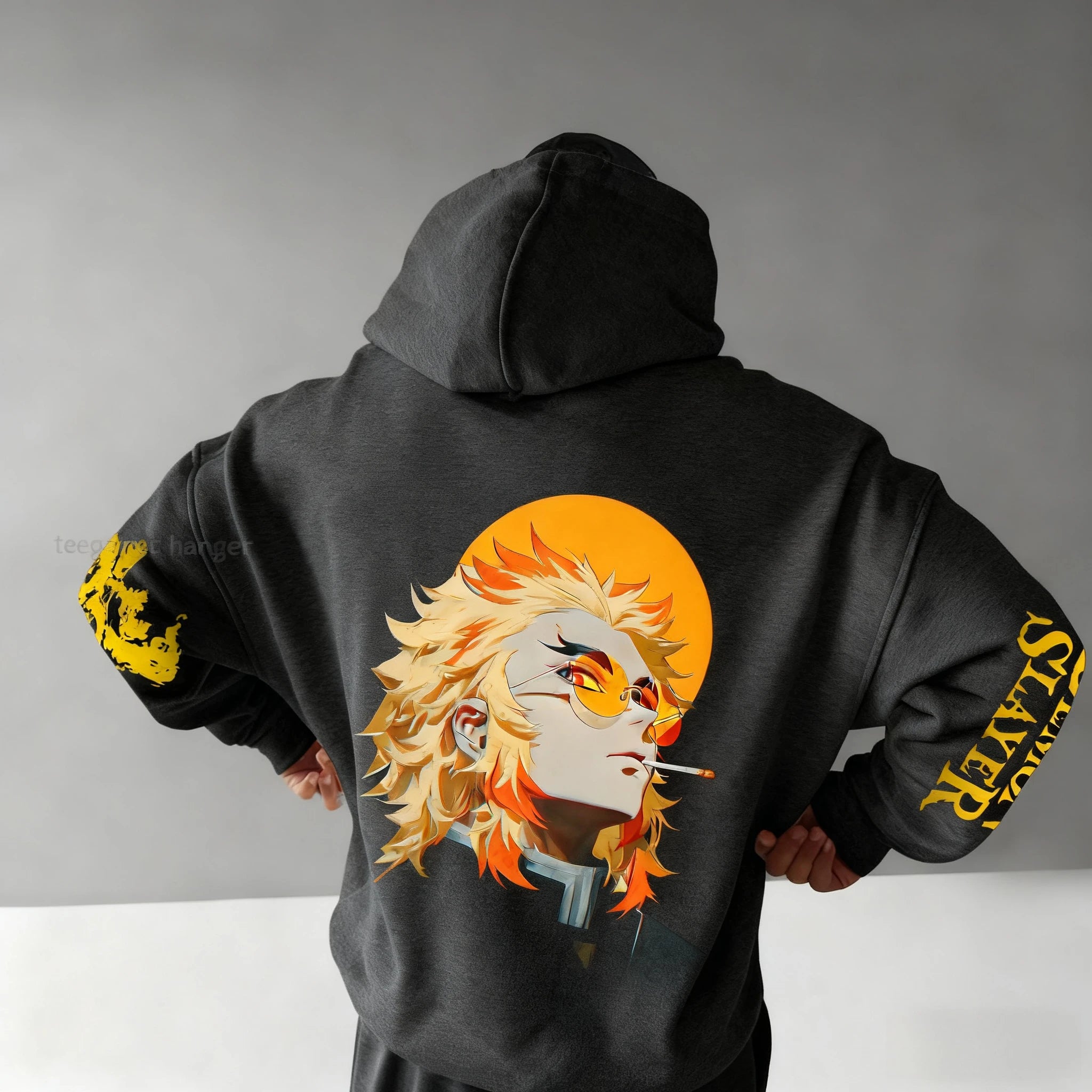 Demon Slayer Anime Autumn/Winter Men's New Rengoku Kyoujurou Printed Loose Casual Harajuku Parent Child Sweater Top