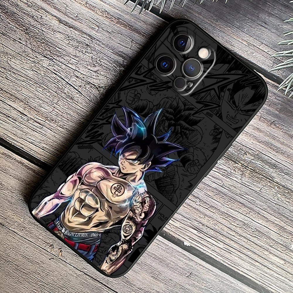 Son Goku Black TPU Case – Dragon Ball Anime iPhone 7–15 Pro Max