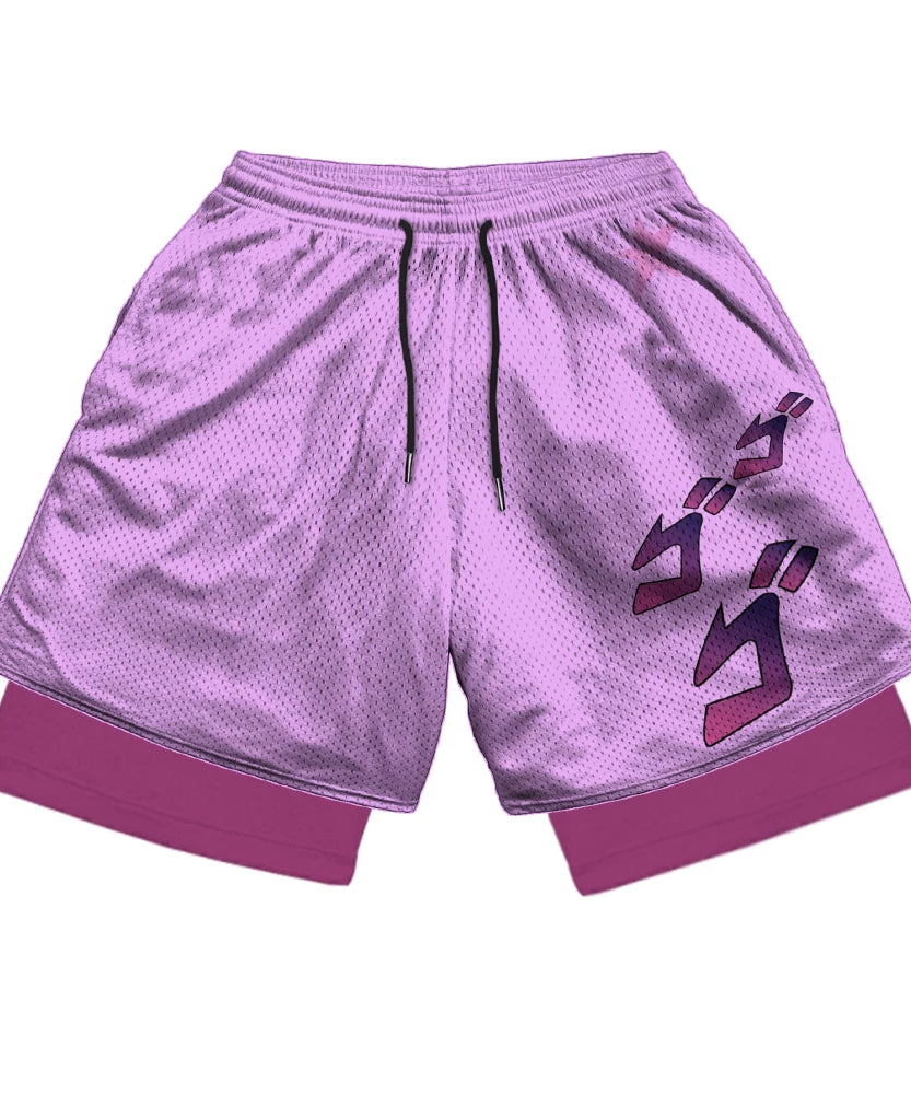 JoJo’s Bizarre Adventure 2-in-1 Gym Shorts – Quick-Dry Anime Fitness Wear