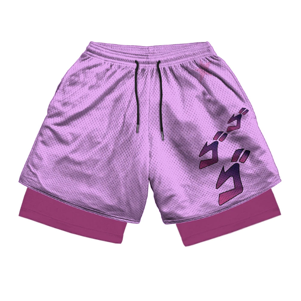 JoJo’s Bizarre Adventure 2-in-1 Gym Shorts – Quick-Dry Anime Fitness Wear