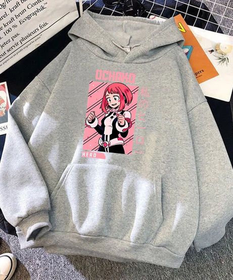 New Fashion Autumn Winter Sweatshirts Anime Ochaco Uraraka Printing Hoodies Fashion Women Men Streetwear Long Sleeve Pullover