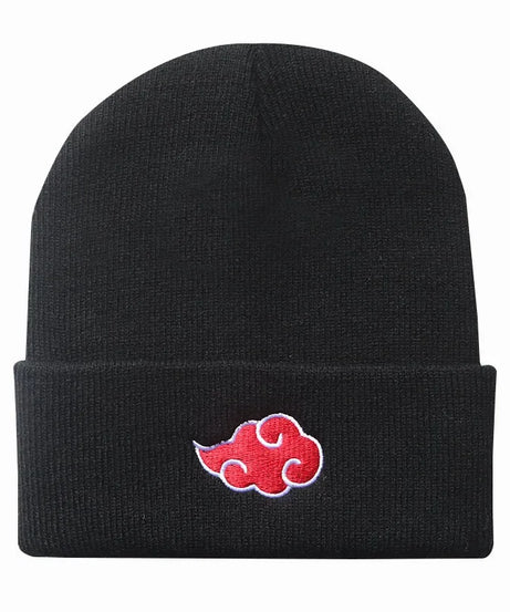 Beanies Women Autumn Winter Warm Hat Anime Akatsuki Cosplay Red Cloud Embroidery Caps For Men Knitted Bonnet Unisex