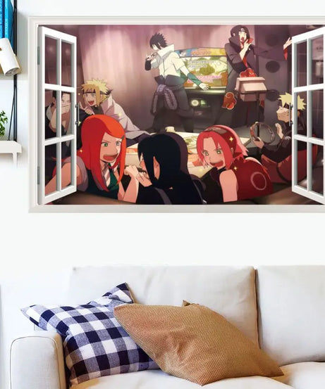 Naruto 3D Stereoscopic Wall Sticker Personality Naruto Student Dormitory Poster Wallpaper Self Adhesive Interior Decoration