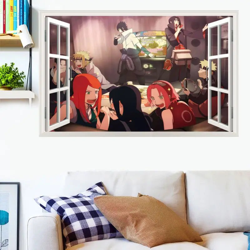 Naruto 3D Stereoscopic Wall Sticker Personality Naruto Student Dormitory Poster Wallpaper Self Adhesive Interior Decoration