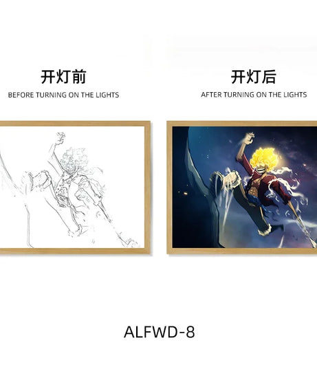 Sun God Nika Luffy Light-Up Frame – One Piece LED Desktop Decor