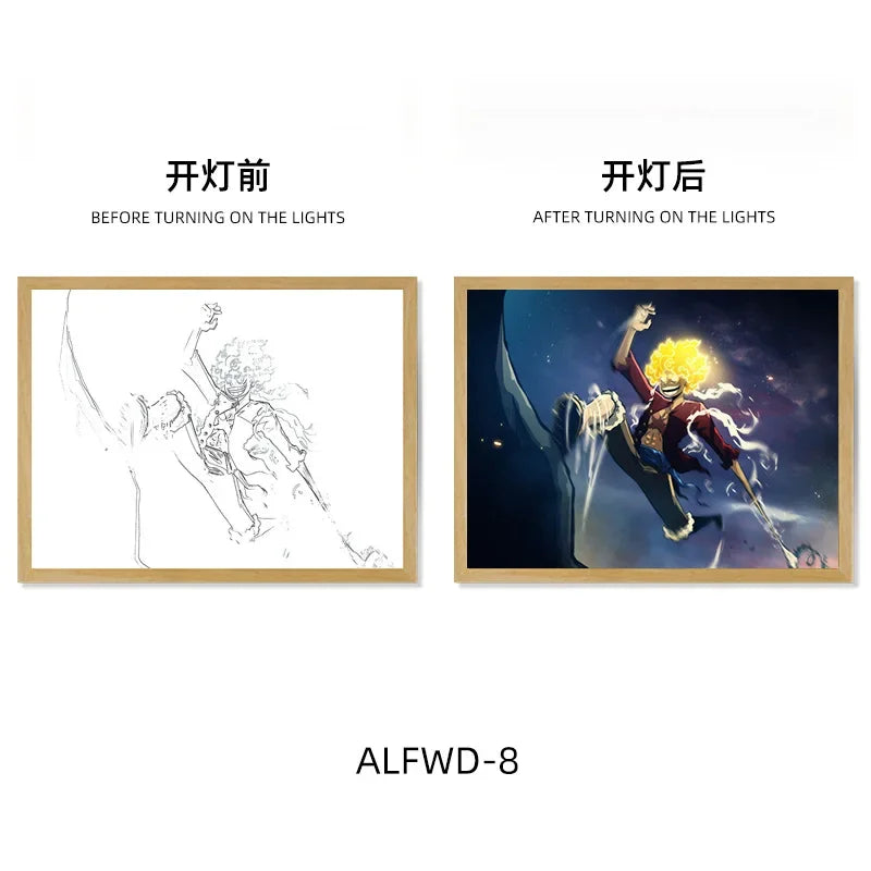 Sun God Nika Luffy Light-Up Frame – One Piece LED Desktop Decor