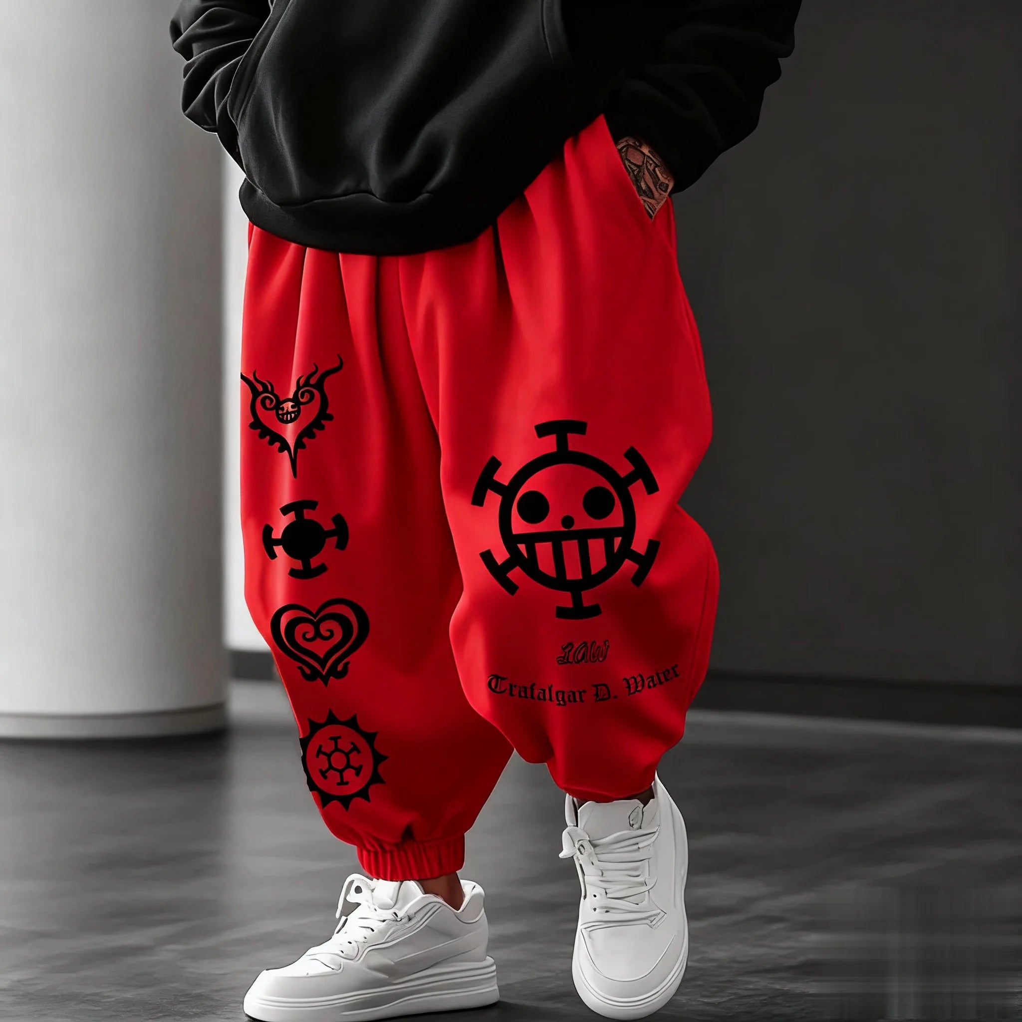 One Piece Anime Print Men's Loose Casual Sports Pants Streetwear Fashion Daily Wear Cotton Trousers Y2k Sweatpants Summer Autumn