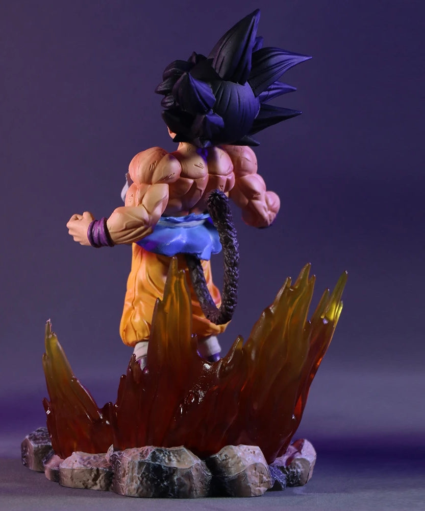 19cm Dragon Ball SHK Kai Ape Series NO.2 Glow Black Hair Super Four Goku Figure PVC Explosive Goku Anime Model Ornament