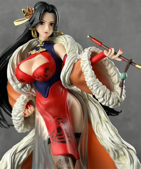 36cm One Piece Boa Hancock Chinese Style Cheongsam Anime Girl Figure Model Statue Boy Collection Desktop Decoration Ornament Toy