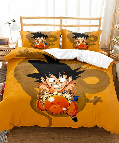 Anime Dragon Ball Duvet Comforter Quilt Cover Set Super Saiyan Bedding Set Anime Car Bed Bedroom Home Children Bedroom Gifts