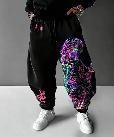 Demon Slayer Sweatpants Autumn/Winter New Men's and Women's Anime Print Harajuku Plus Size Y2K Casual Loose Sports Pants