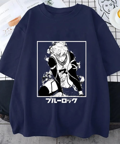 Anime Blue Lock T Shirt Seishiro Nagi Graphic Print Short Sleeve Unisex Streetwear Casual Personality Anime Harajuku Tees Tops
