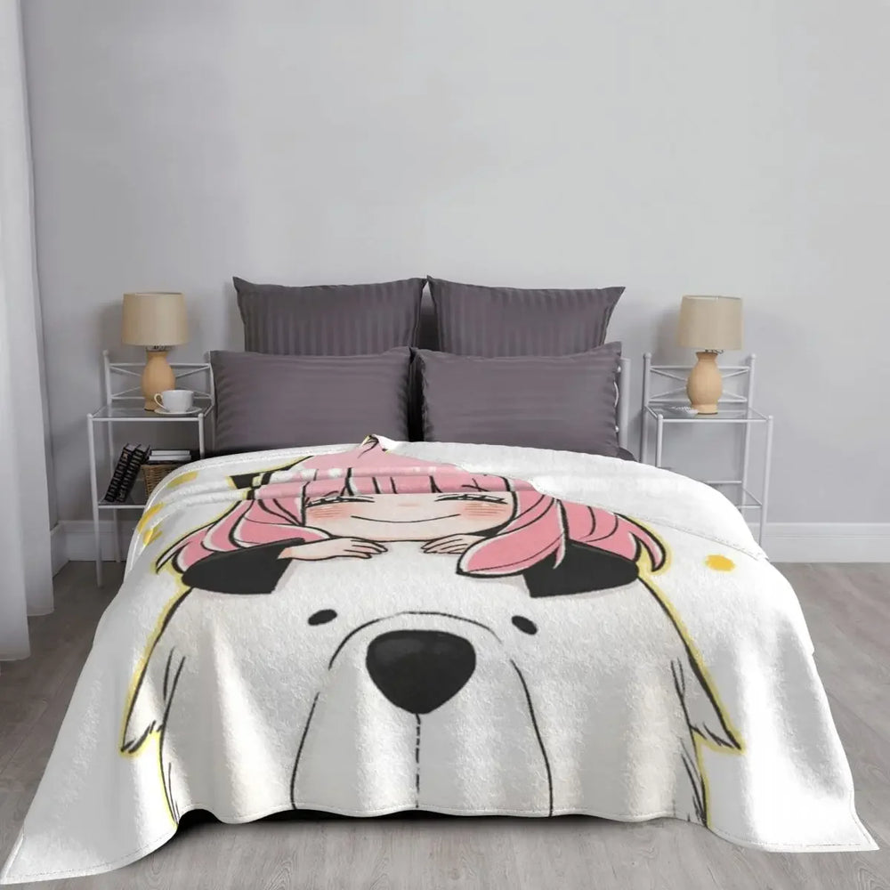 Spy x Family Anya & Bond Soft Flannel Fleece Throw Blanket