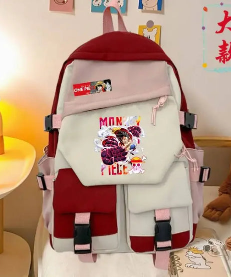 anime One Piece Luffy Zoro anime backpack large capacity student school bag male campus Korean version backpack birthday gift