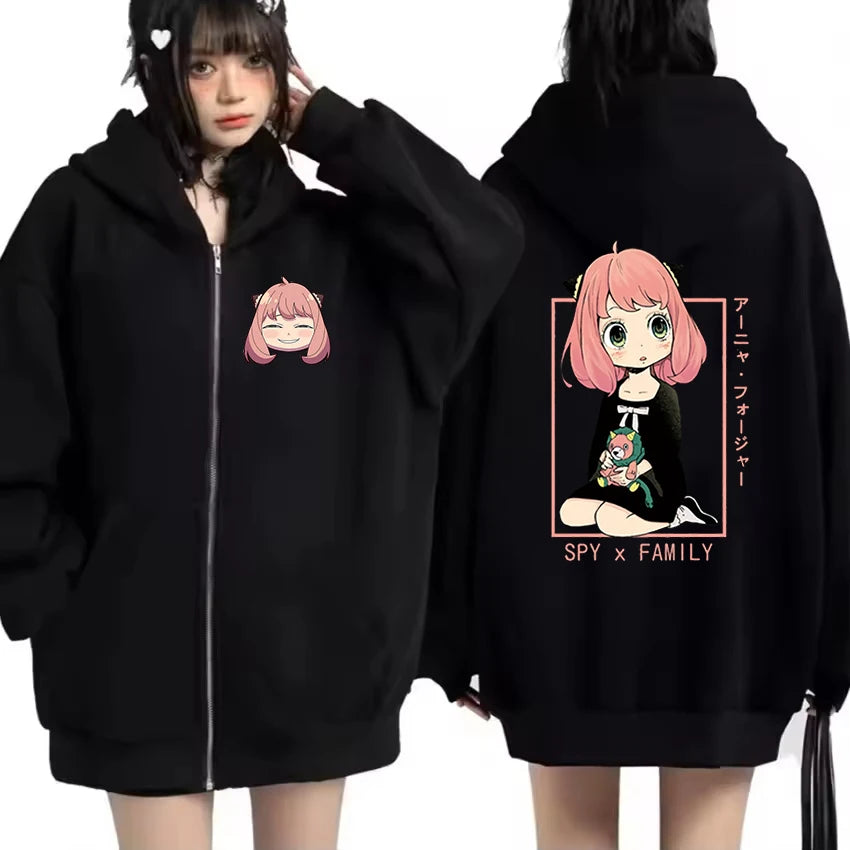 Spy x Family Forger Family Graphic Zip-Up Hoodie Harajuku Streetwear 6