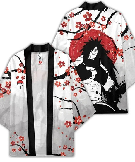 Uchiha Itachi shirt  Kimono Cardigan Print Crow Loose Blouse Shirt Haori Obi Asian Clothes Harajuku Streetwear