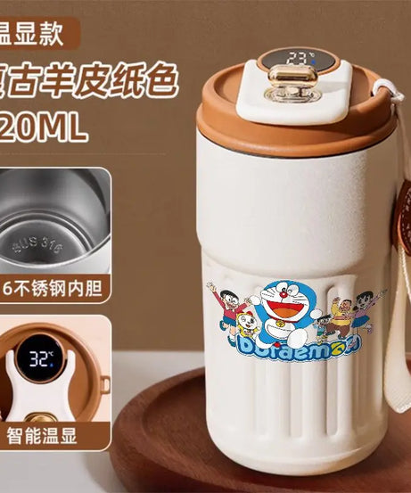 Doraemon Cartoon Thermos Mug – Cute Stainless Steel Coffee Cup for Home, Office & Travel