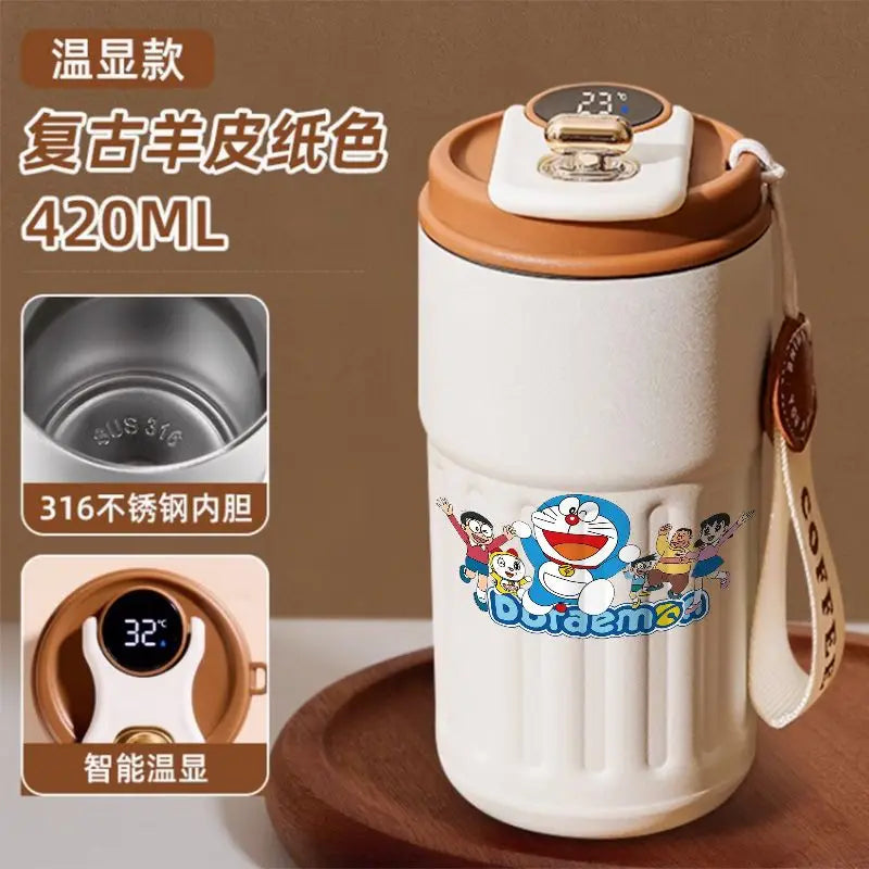 Doraemon Cartoon Thermos Mug – Cute Stainless Steel Coffee Cup for Home, Office & Travel
