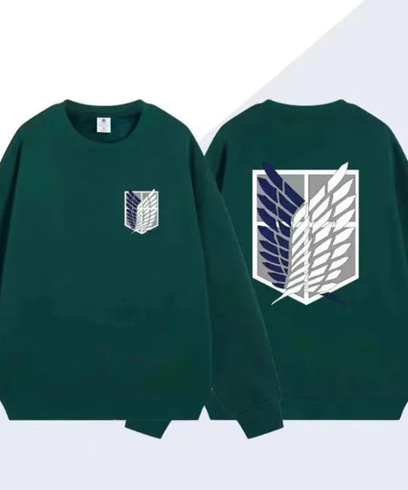 Attack on Titan animation peripheral kawaii new survey corps wings of freedom loose round neck clothes sweatshirt jacket gift