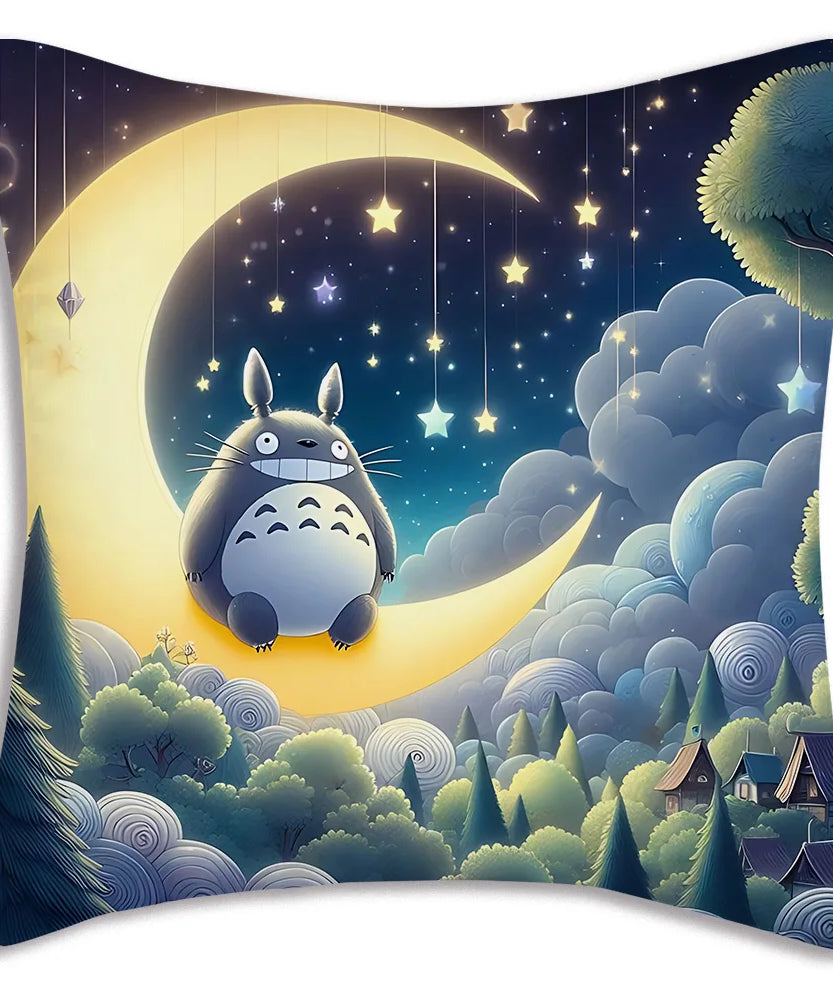 Anime T-TotoroS Kawaii Pillow Covers Cartoon Sofa Decorative Home Double-sided Printing Short Plush Cute Cushion Cover