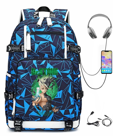 Dr. Stone Anime Backpack – Large Capacity Student & Travel Bag