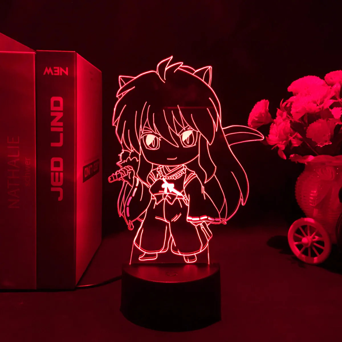 3D Led Nightlight Anime Inuyasha for Child Bedroom Decor Lighting Birthday Gift