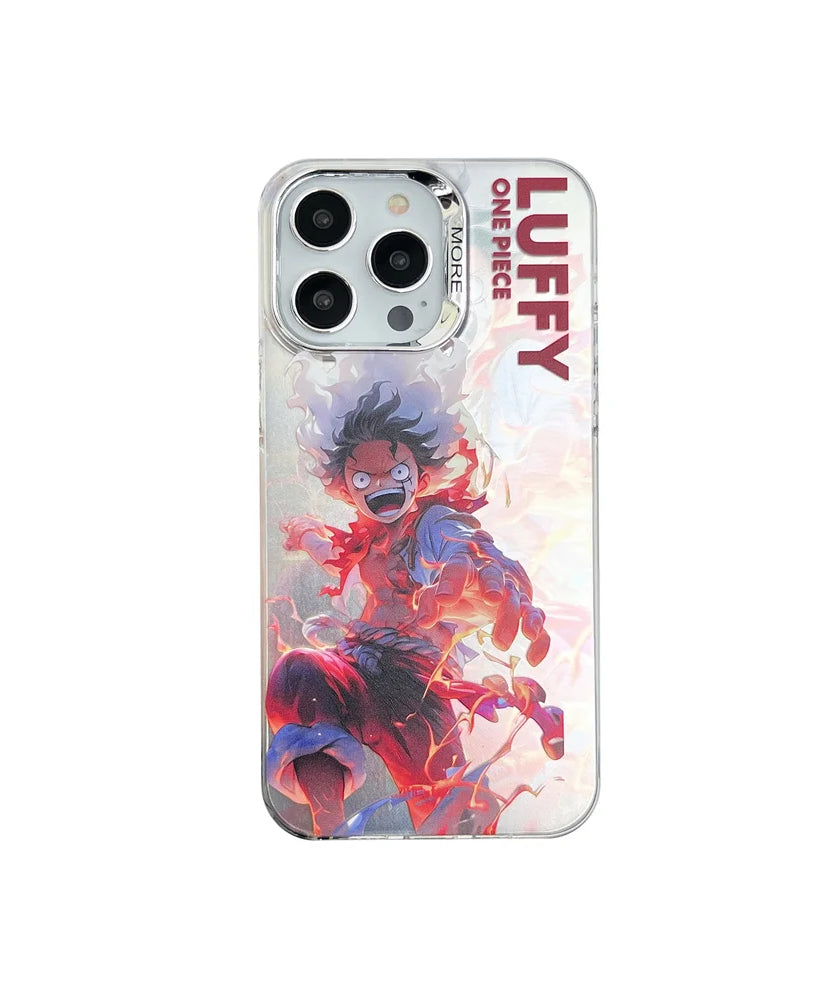 One Piece Case For iPhone 16 15 14 13 17 Pro Max Luffy Zoro electroplated Camera Protect Cover