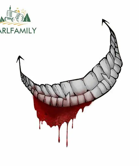 EARLFAMILY 13cm For Scary Devil Tooth Helmet Car Stickers RV JDM Motorcycle Decal Waterproof Camper Van Funny Car Accessories