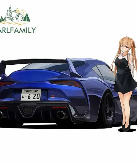EARLFAMILY 13cm For ILLEGALSTREET X ANIME Window Fine Decal Sunscreen Car Sticker Anime Car Accessories Decoration