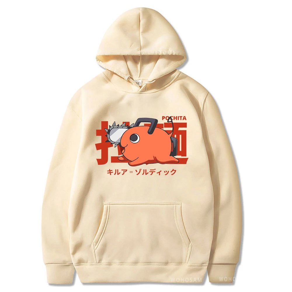 Chainsaw Man Pochita Graphic Fleece Hoodie – Anime Pullover Sweatshirt 5