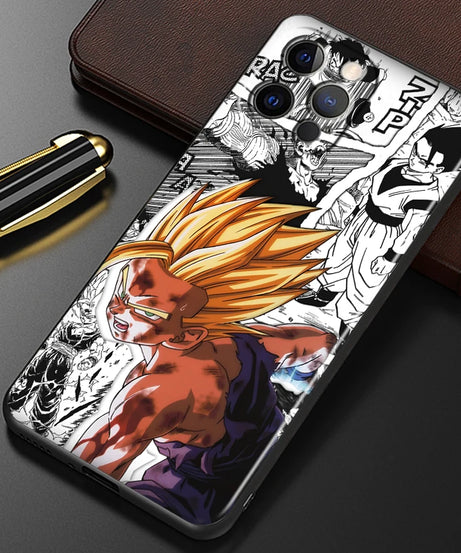 Manga D-Dragon Ball Z Art For iPhone 15 14 13 12 11 XS XR X 8 7 SE Pro Max Plus Mini Black Phone Case