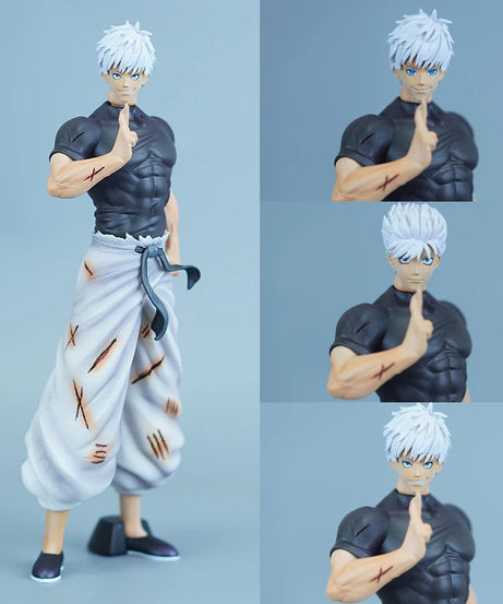 23cm Jujutsu Kaisen Satoru Gojo Action Figure Exquisite Three Head Statue PVC Anime Collectible Model Toy Desktop Ornament Gift