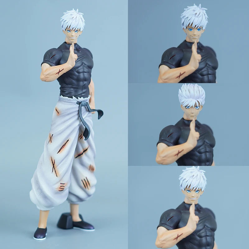23cm Jujutsu Kaisen Satoru Gojo Action Figure Exquisite Three Head Statue PVC Anime Collectible Model Toy Desktop Ornament Gift