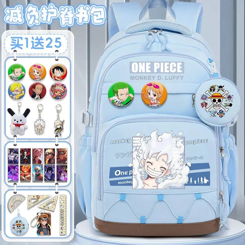 One Piece Luffy Backpack – Large Canvas School & Travel Bag